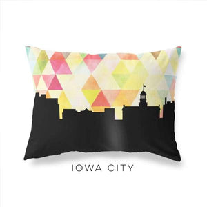 Iowa City Iowa geometric skyline - Pillow | Lumbar / Yellow - Geometric Skyline