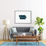 Iowa ’home’ state silhouette - 5x7 Unframed Print / DarkSlateGray - Home Silhouette
