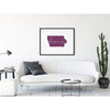 Iowa ’home’ state silhouette - 5x7 Unframed Print / Purple - Home Silhouette