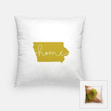 Iowa ’home’ state silhouette - Pillow | Square / GoldenRod - Home Silhouette