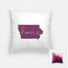 Iowa ’home’ state silhouette - Pillow | Square / Purple - Home Silhouette