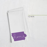Iowa ’home’ state silhouette - Tea Towel / Indigo - Home Silhouette