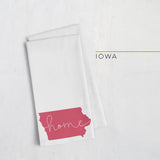 Iowa ’home’ state silhouette - Tea Towel / Red - Home Silhouette