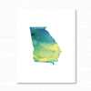 Iowa state watercolor - 5x7 Unframed Print / Yellow + Teal - State Watercolor