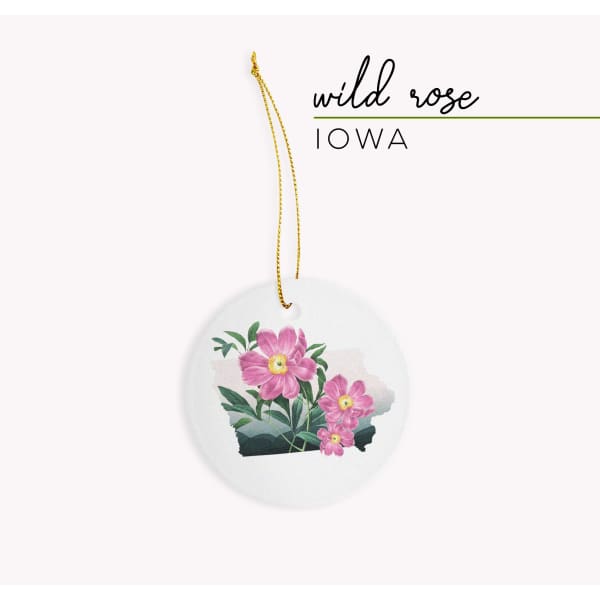 Iowa Wild Rose | State Flower Series - Ornament - State Flower