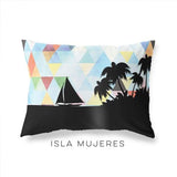 Isla Mujeres Mexico geometric skyline - Pillow | Lumbar / LightSkyBlue - Geometric Skyline