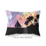 Isla Mujeres Mexico geometric skyline - Pillow | Lumbar / RebeccaPurple - Geometric Skyline