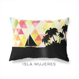 Isla Mujeres Mexico geometric skyline - Pillow | Lumbar / Yellow - Geometric Skyline