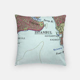 Istanbul city skyline with vintage Istanbul map - City Map Skyline