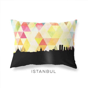 Istanbul Turkey geometric skyline - Pillow | Lumbar / Yellow - Geometric Skyline