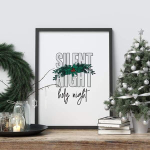 Its time for a Silent Night | Christmas art print - Print