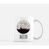 Jackson Mississippi city skyline with vintage Jackson map - Mug | 11 oz - City Map Skyline