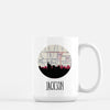 Jackson Mississippi city skyline with vintage Jackson map - Mug | 15 oz - City Map Skyline