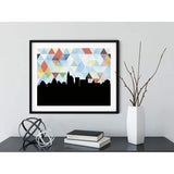 Jackson Mississippi geometric skyline - 5x7 Unframed Print / LightSkyBlue - Geometric Skyline