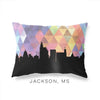 Jackson Mississippi geometric skyline - Pillow | Lumbar / RebeccaPurple - Geometric Skyline