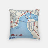 Jacksonville Florida city skyline with vintage Jacksonville map - City Map Skyline