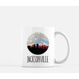Jacksonville Florida city skyline with vintage Jacksonville map - Mug | 11 oz - City Map Skyline