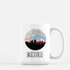 Jacksonville Florida city skyline with vintage Jacksonville map - Mug | 15 oz - City Map Skyline