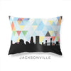 Jacksonville Florida geometric skyline - Pillow | Lumbar / LightSkyBlue - Geometric Skyline