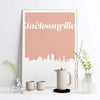 Jacksonville Florida retro inspired city skyline - 5x7 Unframed Print / MistyRose - Retro Skyline