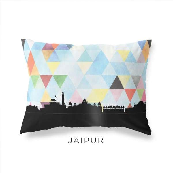 Jaipur India geometric skyline - Pillow | Lumbar / LightSkyBlue - Geometric Skyline