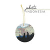 Jakarta Indonesia city skyline with vintage Jakarta map - City Map Skyline