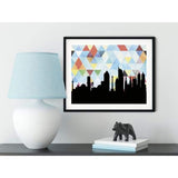 Jakarta Indonesia geometric skyline - 5x7 Unframed Print / LightSkyBlue - Geometric Skyline