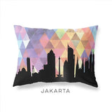 Jakarta Indonesia geometric skyline - Pillow | Lumbar / RebeccaPurple - Geometric Skyline