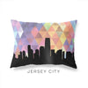 Jersey City New Jersey geometric skyline - Pillow | Lumbar / RebeccaPurple - Geometric Skyline