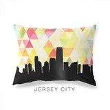 Jersey City New Jersey geometric skyline - Pillow | Lumbar / Yellow - Geometric Skyline