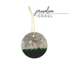 Jerusalem Israel city skyline with vintage Jerusalem map - Ornament - City Map Skyline