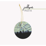 Jodhpur India city skyline with vintage Jodhpur map - Ornament - City Map Skyline