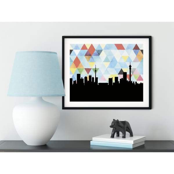 Johannesburg South Africa geometric skyline - 5x7 Unframed Print / LightSkyBlue - Geometric Skyline