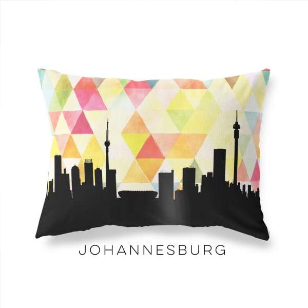 Johannesburg South Africa geometric skyline - Pillow | Lumbar / Yellow - Geometric Skyline