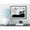 Jost van Dyke geometric skyline - 5x7 Unframed Print / LightSkyBlue - Geometric Skyline