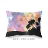 Jost van Dyke geometric skyline - Pillow | Lumbar / RebeccaPurple - Geometric Skyline
