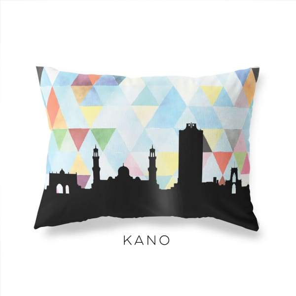 Kano Nigeria geometric skyline - Pillow | Lumbar / LightSkyBlue - Geometric Skyline