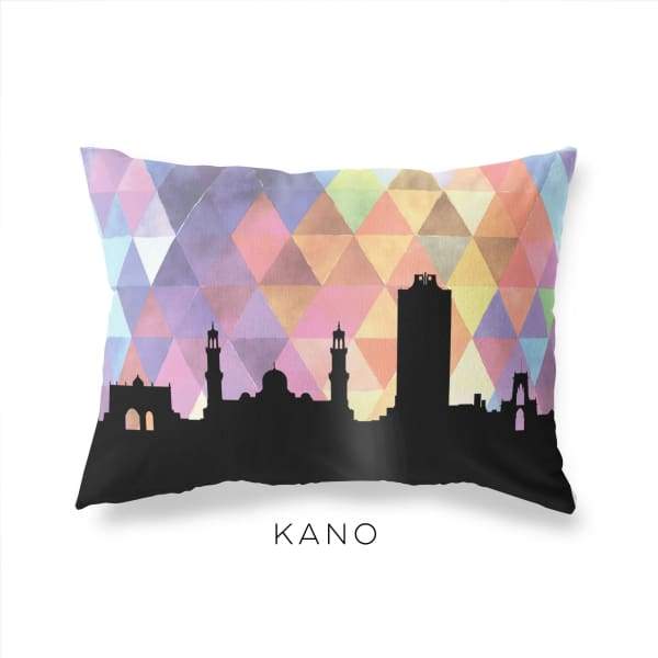 Kano Nigeria geometric skyline - Pillow | Lumbar / RebeccaPurple - Geometric Skyline