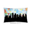 Kansas City Missouri geometric skyline - Pillow | Lumbar / LightSkyBlue - Geometric Skyline