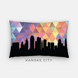 Kansas City Missouri geometric skyline - Pillow | Lumbar / RebeccaPurple - Geometric Skyline