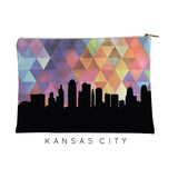 Kansas City Missouri geometric skyline - Pouch | Small / RebeccaPurple - Geometric Skyline
