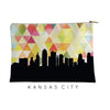 Kansas City Missouri geometric skyline - Pouch | Small / Yellow - Geometric Skyline