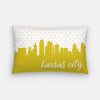 Kansas City Missouri polka dot skyline - Pillow | Lumbar / Goldenrod - Polka Dot Skyline