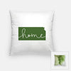 Kansas ’home’ state silhouette - Pillow | Square / DarkGreen - Home Silhouette