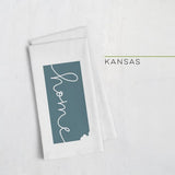 Kansas ’home’ state silhouette - Tea Towel / DarkSlateGray - Home Silhouette