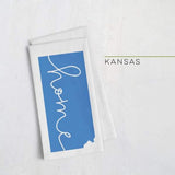 Kansas ’home’ state silhouette - Tea Towel / Blue - Home Silhouette