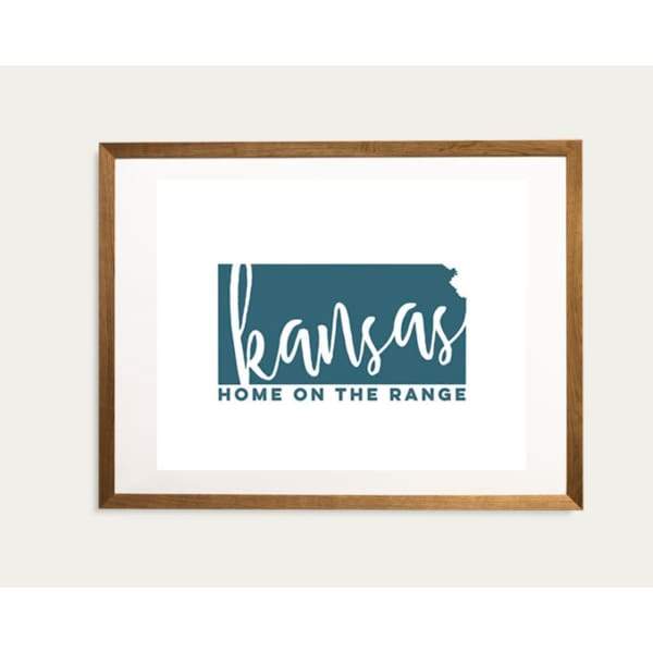 Kansas State Song - 5x7 Unframed Print / Teal - State Song