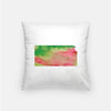 Kansas state watercolor - Pillow | Square / Pink + Green - State Watercolor