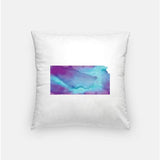 Kansas state watercolor - Pillow | Square / Purple + Blue - State Watercolor