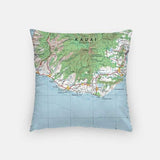Kauai Hawaii city skyline with vintage Kauai map - City Map Skyline
